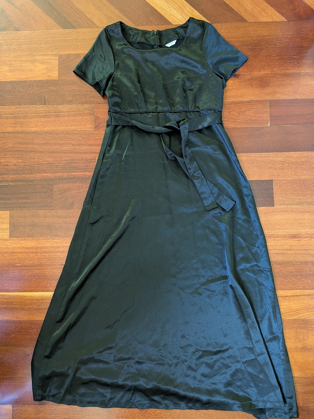 Classic Black Maxi Dress with Waist Tie
